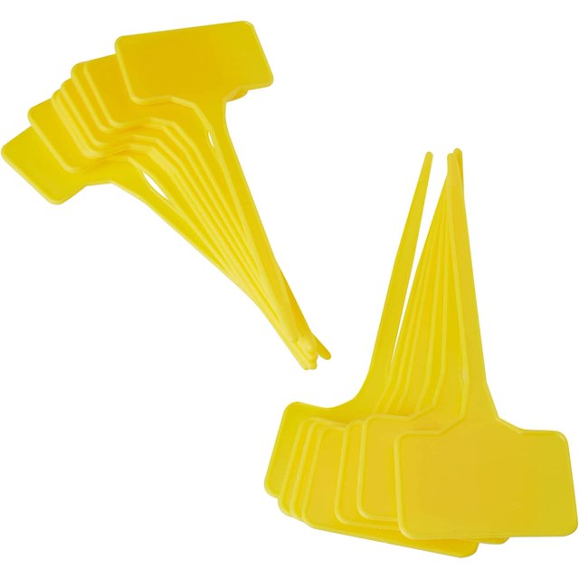 15 piezas Etiquetas de plantas aromáticas 15 cm - Portaetiquetas amarillo para el jardín - Etiqueta de plantas para semillas - Etiquetas de plantación de plástico