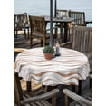 thumbnail image 2 of Outdoor Tablecloths with Umbrella Hole & Zipper, Brown Stripes Round Tablecloths 60 Inch, Minimalism Ombre Waves Abstract Textures Waterproof Table Cloth, Patio/Pool/Picnic Table Covers, 2 of 8