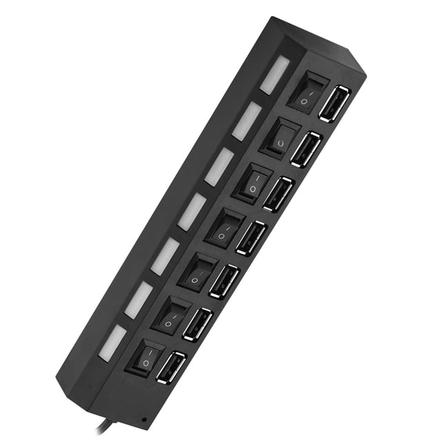 Concentrador USB 7 puertos Nikou, 480 Mbps, puerto de Concentrador de EE. UU.