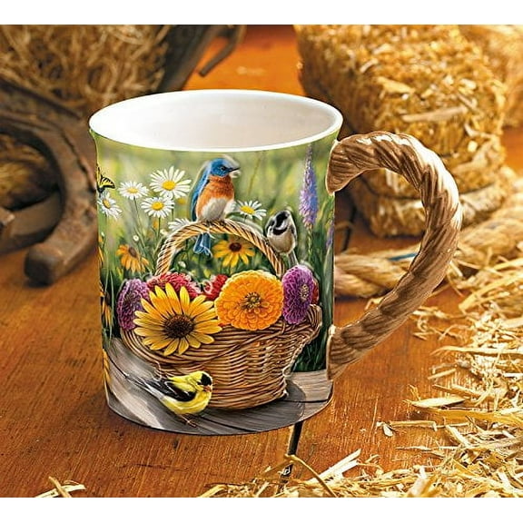 Wild Wings Sculpted Mug Summer Bouquet 16 oz.