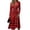 Red, variant on Women's Fall Boho Maxi Dress V Neck Long Sleeve a Line Dresses Elegant Holiday Party Dresses