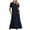 Navy, variant on Spring Tops for Women Plus Size Dresses for Women on 3/4 Sleeve Casual Maxi Dress Bohemian Floral V-Neck Puff Short Sleeve Beach Tiered Sundress Long Swing Dress Gifts for Women