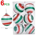 thumbnail image 3 of 6/24 piezas de bolas de colores navideños con purpurina para colgar en el árbol de Navidad, adorno para el hogar, regalo de fiesta de año nuevo, decoración, 3 of 5
