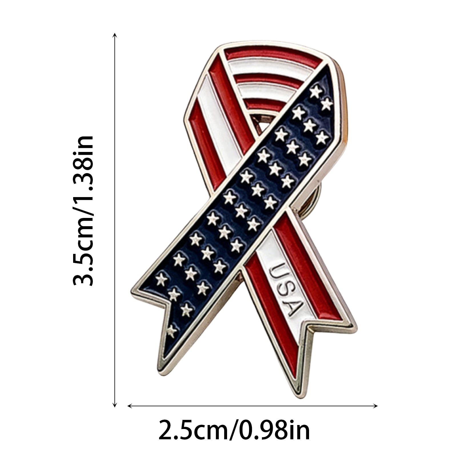 4th of July Patriotic Metal Brooch, Independence Day Red White and Blue Stars and Stripes Pin, Unisex American Theme Commemorative Badge for Adult Holiday Party and Event Decoration