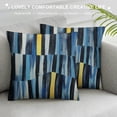 thumbnail image 3 of Nawypu  Abstract Stripes Throw Pillow Cover Watercolor Geometric Multicolor Stripes and Teals Ink Texture Decorative Pillow Case Home Decor Square Pillowcase, 3 of 5