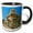 Black/White, variant on 3drose, Spain, Barcelona. Ciutadella Park., 11oz Two-tone Green Mug
