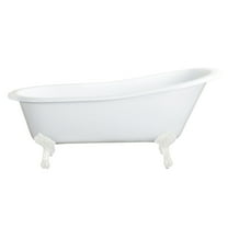 Aqua Eden NHVCTND653129BW 61-Inch Cast Iron Oval Single Slipper Clawfoot Tub (No Faucet Drillings) in White
