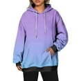 thumbnail image 2 of YUGYXL Plus Size Loose Hoodie for Women Gradient Color Drop Shoulders Sweatshirt Drawstring Comfy Long Sleeve Hoodies Sky Blue XXXXXL, 2 of 7