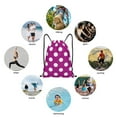 thumbnail image 6 of Honeii Purlpe And White Polka Dot Print Drawstring Backpack,Drawstring Bags String Backpack Gym Cinch Sack Backpack Sport Bag Draw-Medium, 6 of 6
