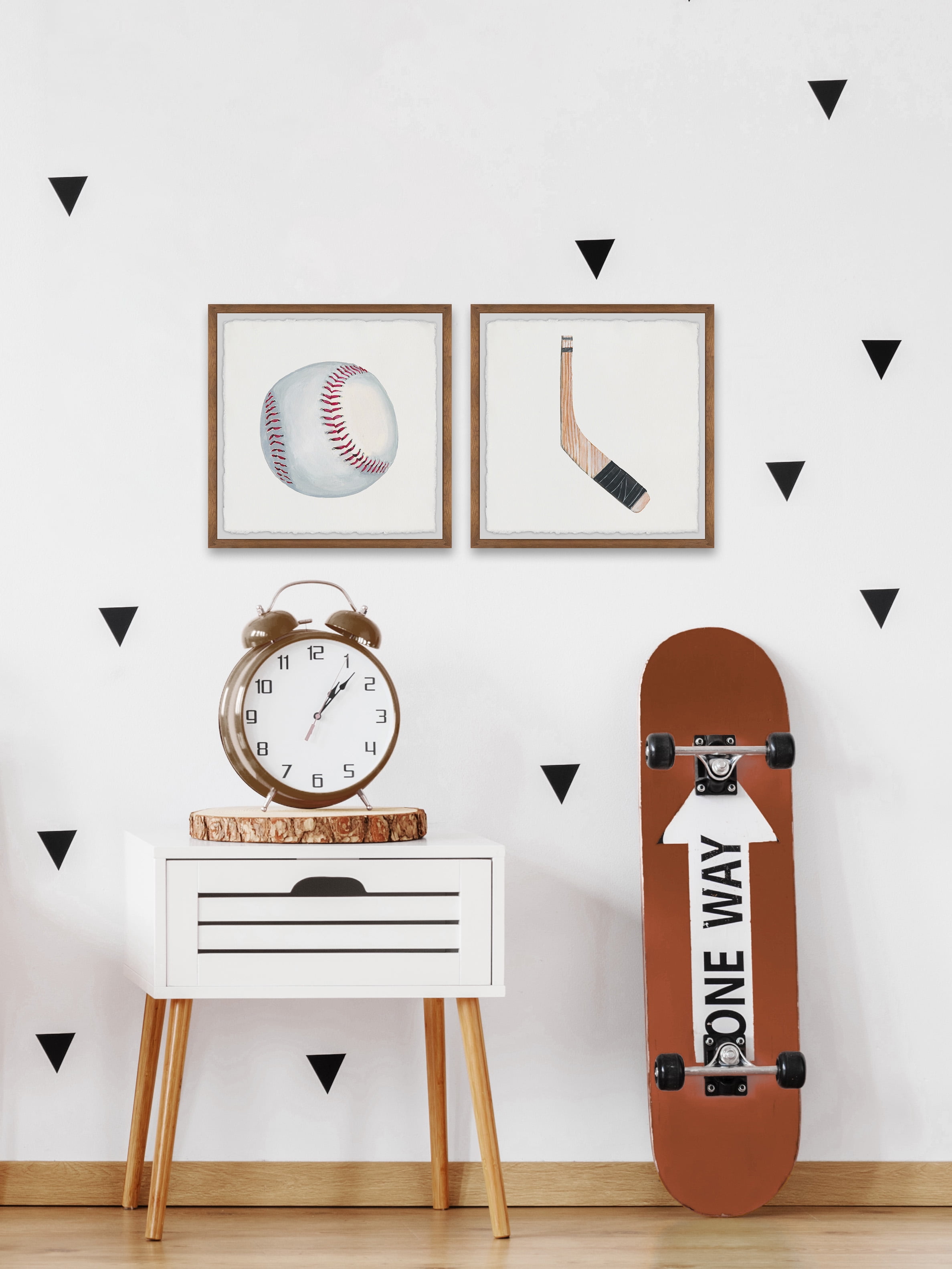 Marmont Hill Baseball and Hockey Stick Diptych Art Prints