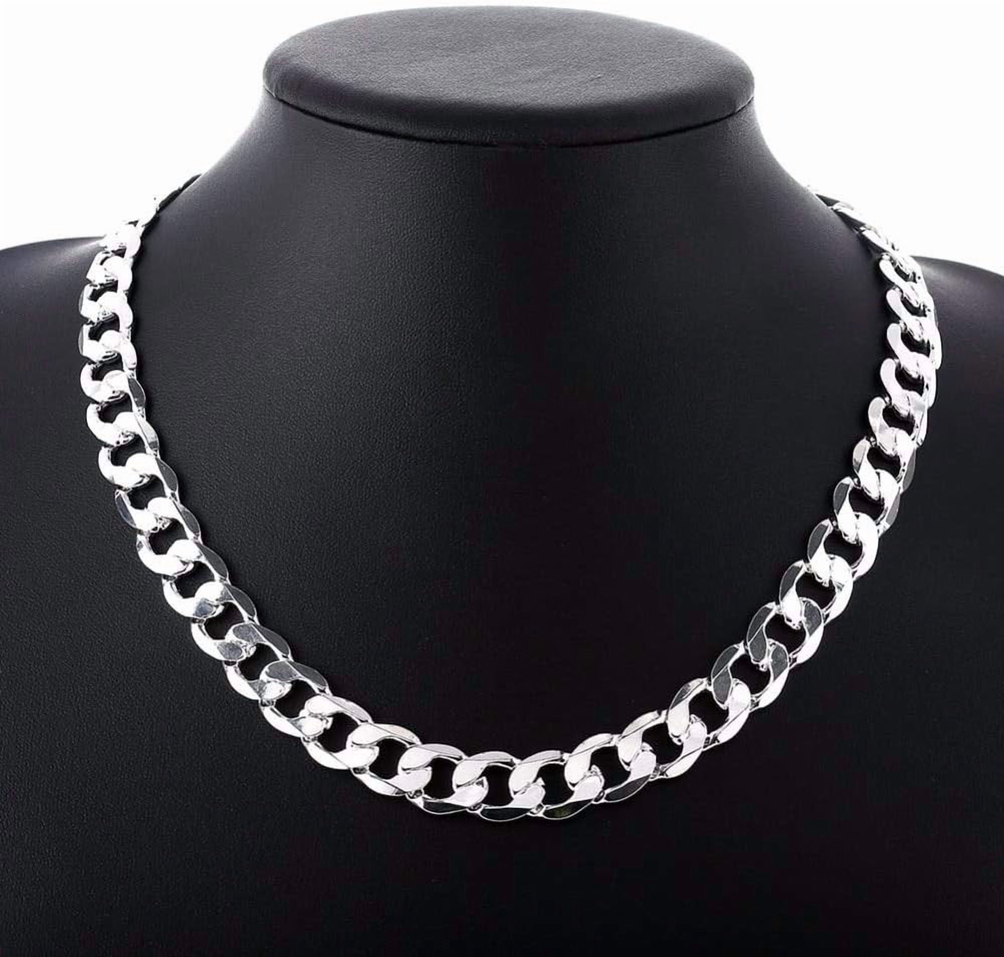 Collier Pour Homme Chaîne Gourmette En Acier Inoxydable Argenté - Gros Lien - Neuf Sous Blister