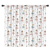 Blackout Kids Curtains,Ballet Princess Pattern Childrens Insulated Curtains Set Of 2,Bedroom Essentials,Toddler Room Decor 42"x84"