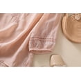 thumbnail image 5 of Women's 2 Piece Set, Embroidered Round Neck Top and Wide Leg Pants, Cotton Linen Matching Outfit for Casual Wear, Daily Outfits, Vacation, and Lounge-Pink, 5 of 9