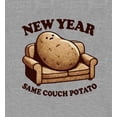 thumbnail image 4 of New Year Same Couch Potato Adult Heather Gray Crew Neck Short Sleeve Tee-Medium, 4 of 4