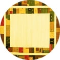 thumbnail image 1 of Ahgly Company Indoor Round Abstract Yellow Contemporary Area Rugs, 8' Round, 1 of 4