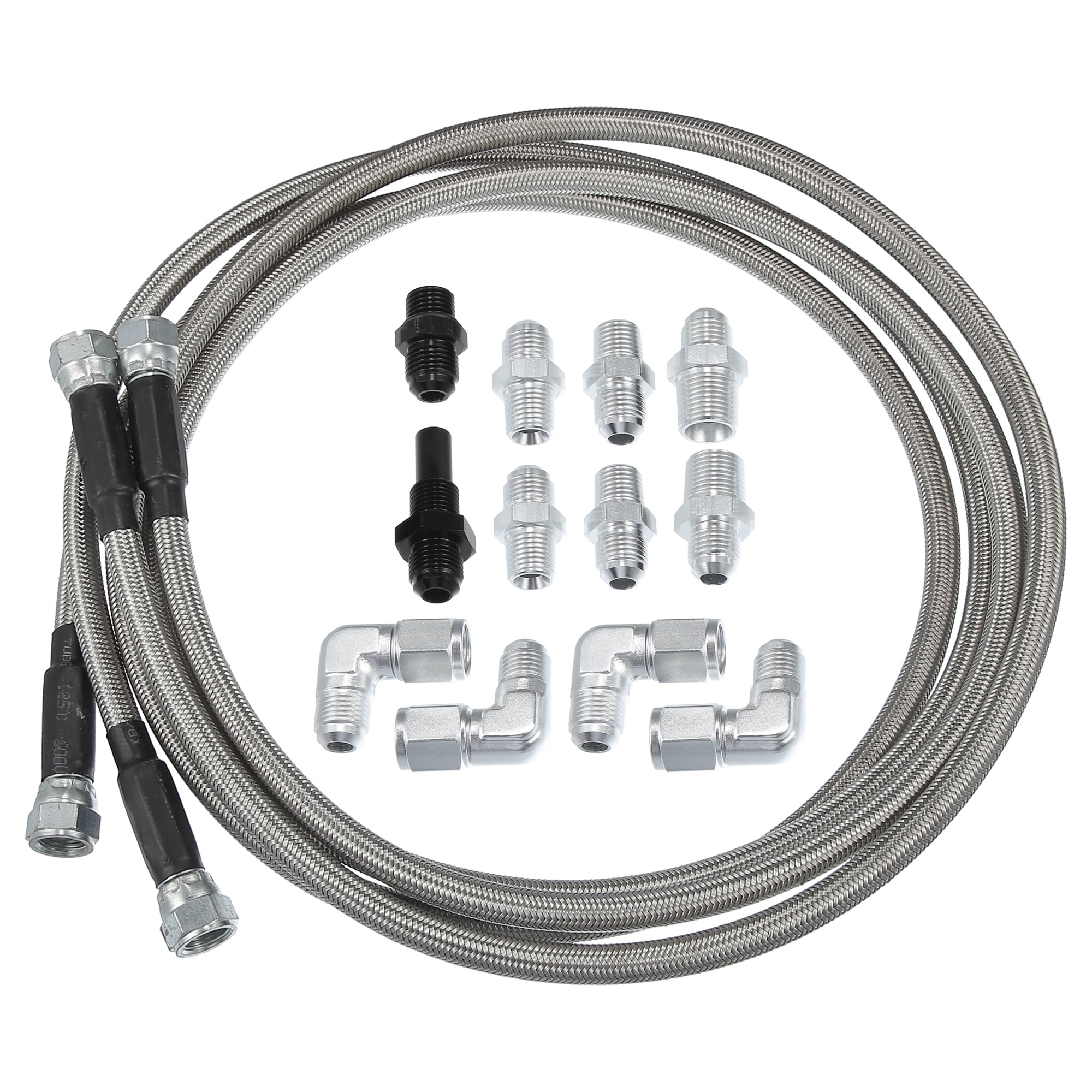 Universal AN6 Fuel Line Kit Braided Oil Fuel Line Hose Stainless Steel