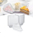thumbnail image 1 of Caja de embalaje para pasteles,Recipiente de plástico transparente para rebanadas de pastel con tapa,Envase desechable para tarta de queso con tapa con bisagras,Embalaje transparente 100 piezas, 1 of 8