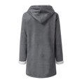 thumbnail image 4 of Womens 2022 Winter Long Sleeve Solid Fuzzy Fleece Open Front Hooded Cardigans Jacket Coats Outerwear with Pocket, 4 of 5