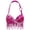 Hot Pink, variant on Womens Shiny Sequins Hang Neck Bra Belly Dance Boho Rave Festival Tribal Rhinestone Bandeau Tops Red S/34