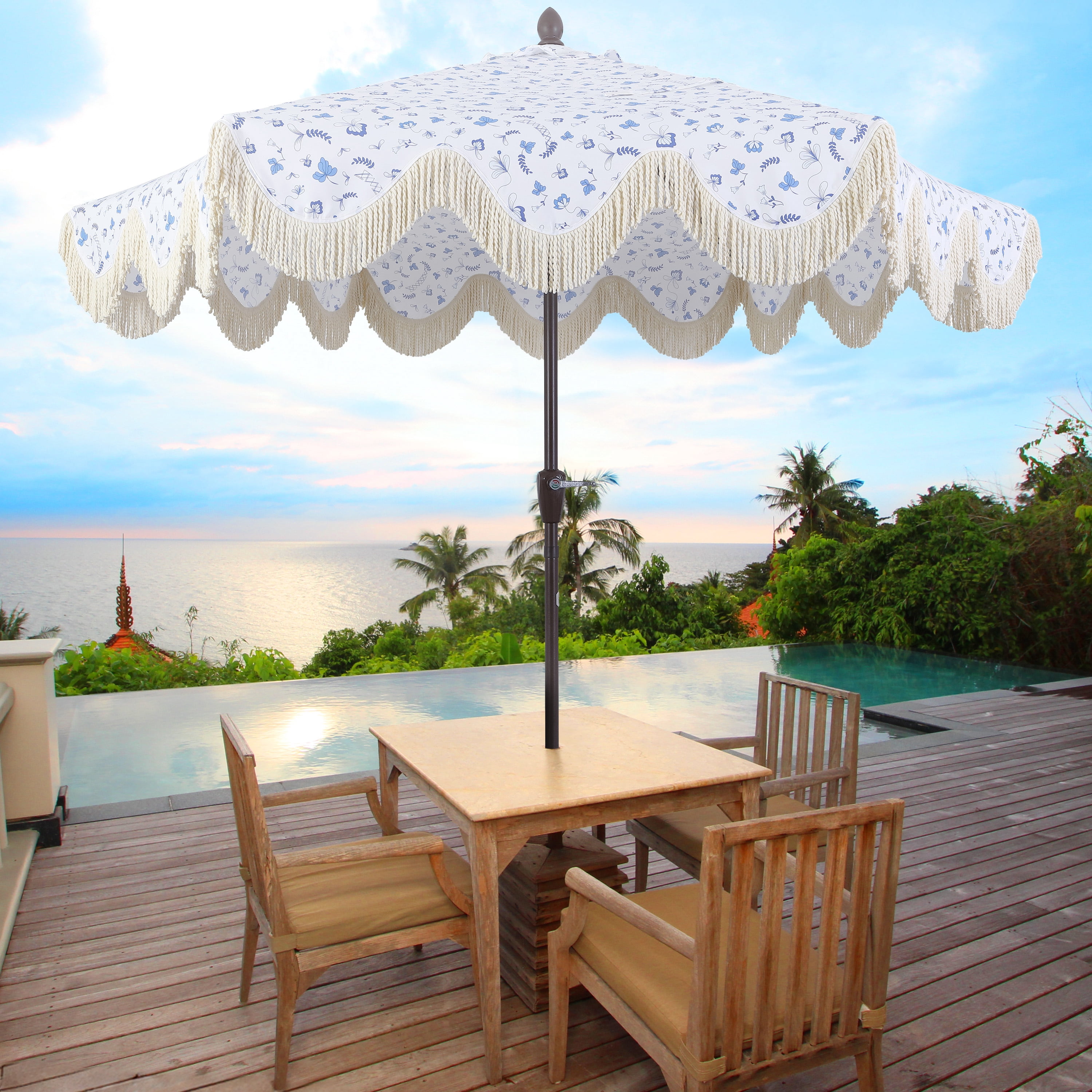 blaine's patio umbrella Blissun 9' Outdoor Umbrella, Outdoor Table Umbrella, Yard Umbrella, Market with 8 Sturdy Ribs, Push Button Tilt and Crank (Light Blue) : Patio, Lawn & Garden have for any patio or garden. 6.5 ft Striped Italian Patio