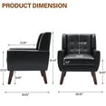 thumbnail image 2 of UIXE Faux Leather Accent Chair Comfortable Armchair Modern Upholstered Living Room Chair, Black, 2 of 7