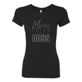thumbnail image 2 of Wild Bobby, Mom Wife Boss Mother's Day Womens Slim Fit Junior Tee, Black, Small, 2 of 6