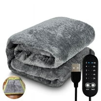 Electric Heating Blanket USB Heater Blanket Plush Winter Warm-Up Adjustable Temperature Timing Heating Pad 150x160cm