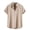 Khaki, variant on JTieacloth Mens Regular Fit Button Down Shirts Men's Spring And Summer Soild Color Casual Lapel Large Size Beach Holiday Short Sleeve Shirt Black