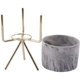 thumbnail image 5 of Jarrón de mármol de estilo minimalista nórdico para el hogar Maceta de hierro forjado para mesa con suculentas de cerámica dorada y blanca S, 5 of 5