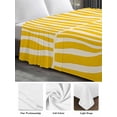 thumbnail image 6 of Yellow Striped Twim Size Flat Sheet, Wrinkleproof & Fadeproof Cooling Flat Bed Sheet Only, Modern Geometric Abstract Retro Breathable Soft Bedding Top Sheets 66 x 96 Inches, 6 of 8