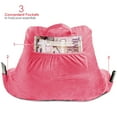 thumbnail image 2 of Clara Clark Bed Rest Reading Pillow with Arms and Pockets, for Kids Teens & Adults - Premium Shredded Memory Foam TV Pillow, Medium, Light Pink, 2 of 7