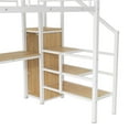 thumbnail image 6 of Euroco Metal Full Size Loft Bed with Desk and LED Light, Storage Staircase and Open Wardrobe, White, 6 of 13