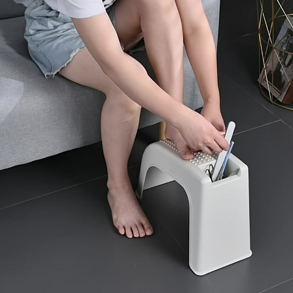 LmnLft Non-Slip Pedicure Footrest Stool - Portable Nail Art Footstool with Adjustable Height, Compact Bathroom Spa Tool for Home & Salon Use
