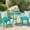 Teal, variant on Iron Material - Whimsical Look - Backyard - Attractive Bistro Set