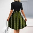 thumbnail image 4 of FDGIU Vintage A-Line Skirt - Women's High Waist Pleated Midi Skirt with Pockets (Polka Dot, Rockabilly Style), 4 of 6