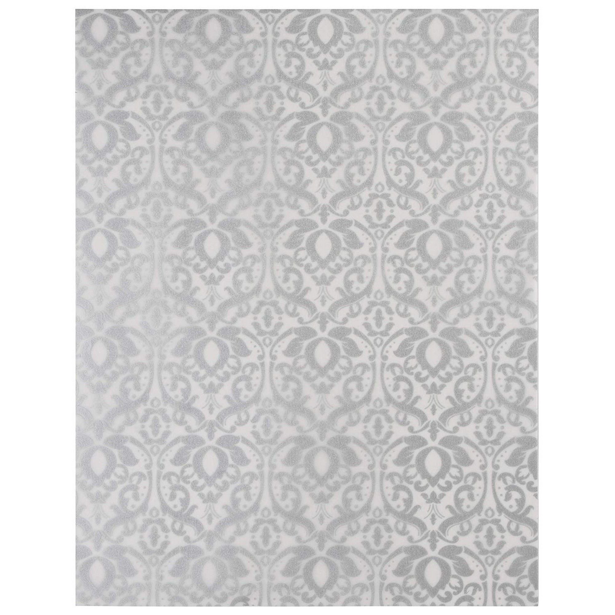 Vellum Paper 24 Pack Metallic Damask Pattern Translucent