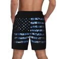 thumbnail image 4 of Uemuo Navy Camouflage American Flag Pattern Mens Swim Trunks Quick Dry Board Shorts with Mesh Lining, Stretch Beach Shorts Quick Dry No-Chafing Board Shorts-Medium, 4 of 9