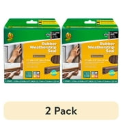(2 pack) Duck Brand Heavy-Duty Rubber .5" x .31" x 10' Extra Large Gap Weatherstrip Seal Brown