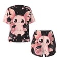 thumbnail image 5 of Lsque Cute Axolotl Sakura Blossoms B Women's Short-Sleeved Pajama Set - 2 Piece Soft and Lightweight Sleepwear Set-Small, 5 of 9