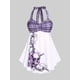 thumbnail image 1 of Tankini de Talla Extra con Estampado de Calavera con Escote Pronunciado en Espalda Rosegal Leggings de talla grande, 1 of 5