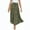 Olive Green, variant on WREESH Womens Summer Boho Elastic High Waist Maxi Skirt Solid Color A-Line Flowy Swing Ruffle Tiered Long Beach Skirts Black