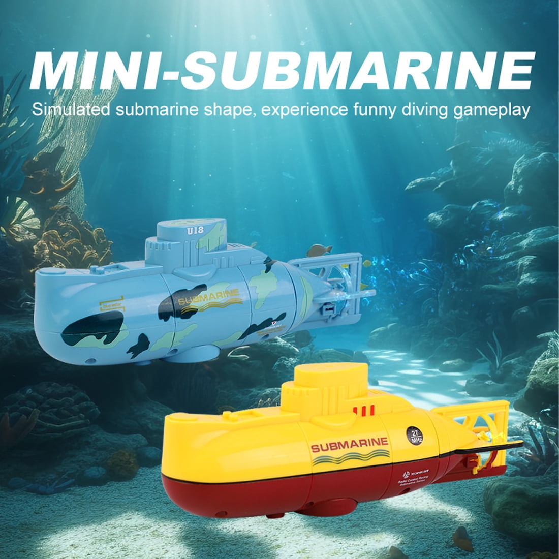 Mini RC Submarine Remote Control Boat 6 Channel Electric Underwater Watercraft Hobby Boat With USB Charging Waterproof Design For Pool Pond for Adults Enthusiasts- Blue