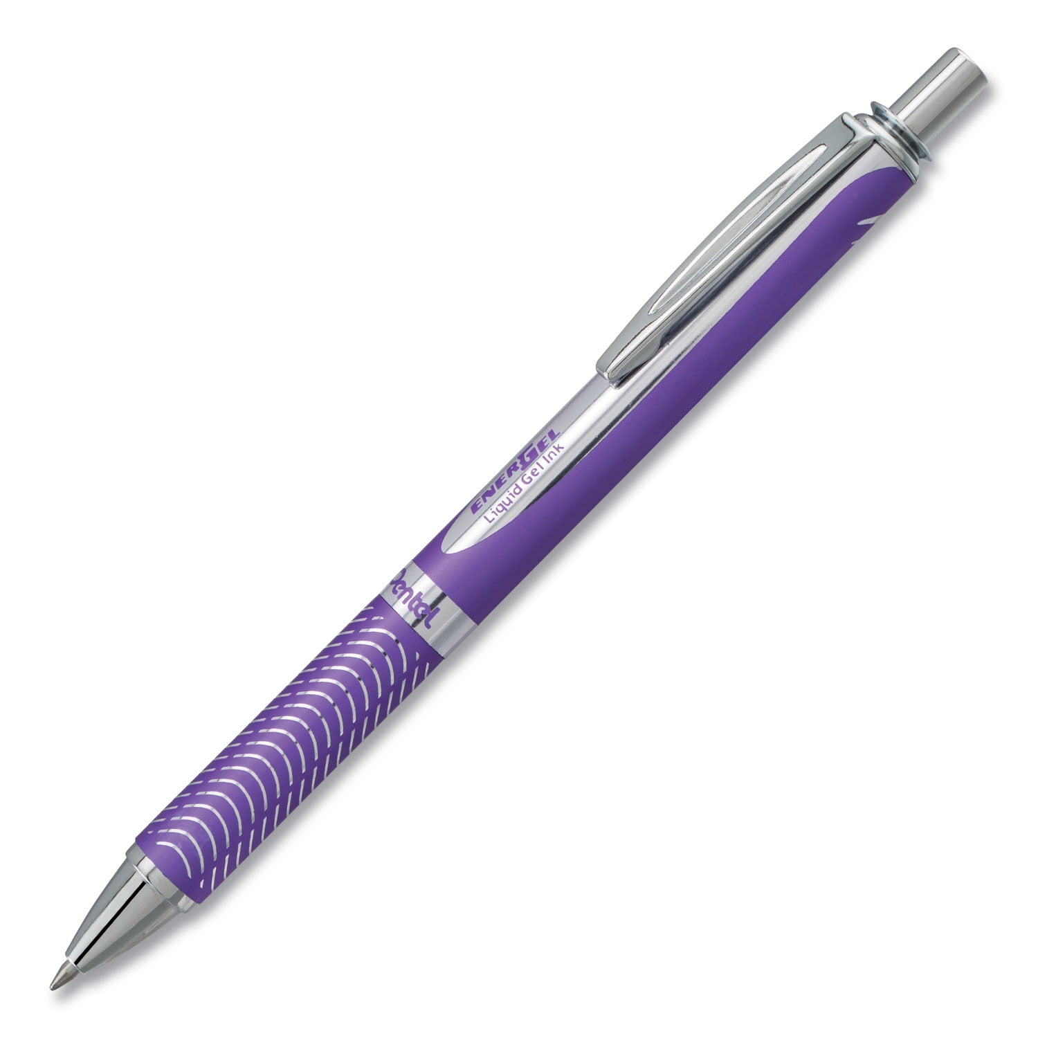 Pentel of America Energel Alloy Retractable Gel Pen, Medium 0.7 mm, Violet, Violet Barrel