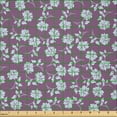thumbnail image 2 of Ambesonne Floral Fabric by the Yard Microfiber, Repeating Bluish Flowers, 10 Yards, Pale Eggshell Soft Blue, 2 of 2