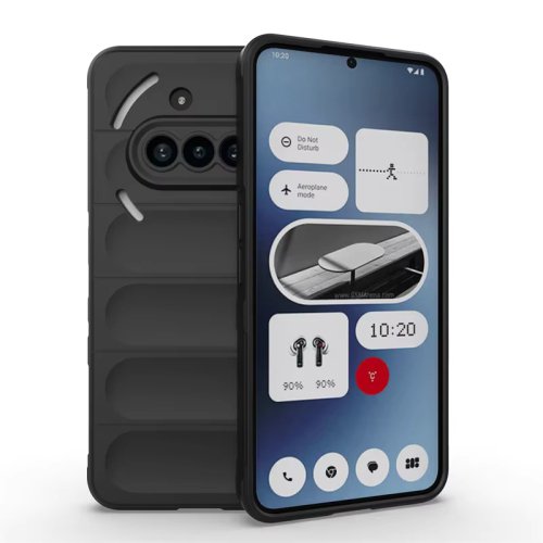 Skin Feeling Flexible Silicone Case for Nothing Phone 3a Protective Cover - Black
