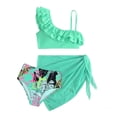 thumbnail image 3 of Confree For Girls Summer 3 Piece Swimwear Graphic Print Bathing Suits Holiday Soft Casual Toddler Girls Swimsuit Size 9-10 Years Green, 3 of 6