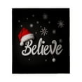 thumbnail image 2 of Cozy Flannel Blanket with Festive ' Believe ' Design & Snowflakes - Soft Warm Throw for Sofa Travel Bed and Chair, 2 of 5