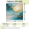 thumbnail image 2 of Blue Gold Marble Pattern Square Fitted Tablecloth with Elastic Edge,Square Table Cover,Washable Elastic Table Cover for Home Kitchen Party Decor 36"x36", 2 of 6