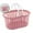 Pink, variant on VQPeo Portable Storage Basket Shower Storage Basket Plastic Basket Shower Basket Plastic Tote with Handle Portable(Blue)