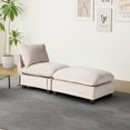 thumbnail image 5 of WestinTrends Augusta 68.5" Chenille Upholstered Indoor Chaise Lounge Chair, Taupe, 5 of 16